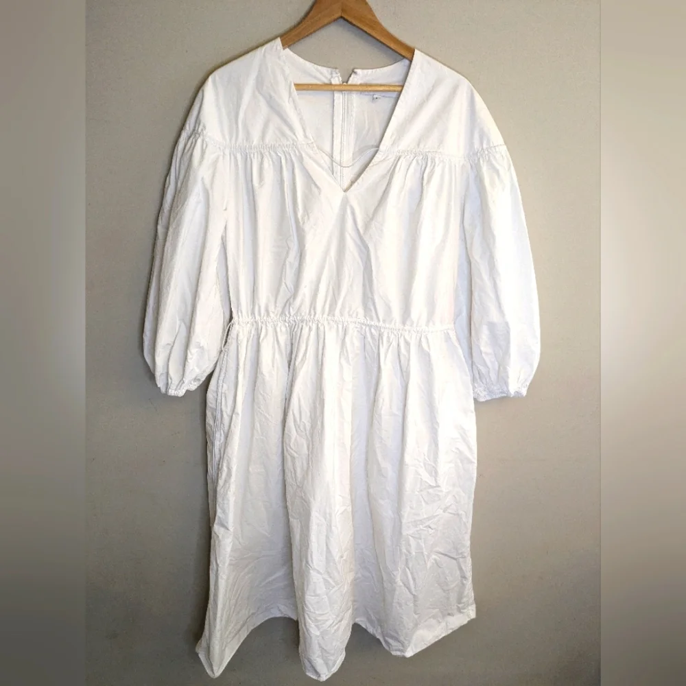 Rosetta Getty White Cinched Midi Dress Size S - Picture 6 of 10